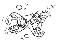 A coloring page of woody woodpecker